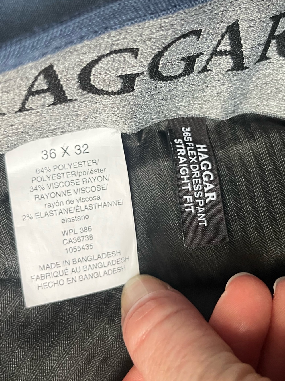 NEW Haggar Blue Straight Leg Business Casual Trouser Slacks Pants Size 36” x 32” - Picture 3 of 7